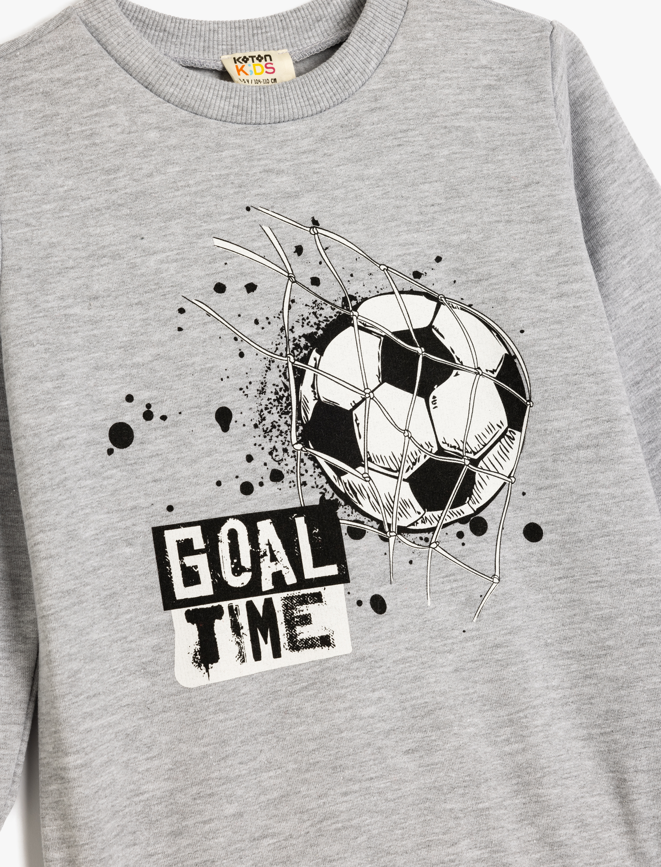 Erkek Çocuk Slogan Baskılı Sweatshirt Bisiklet Yaka Şardonlu