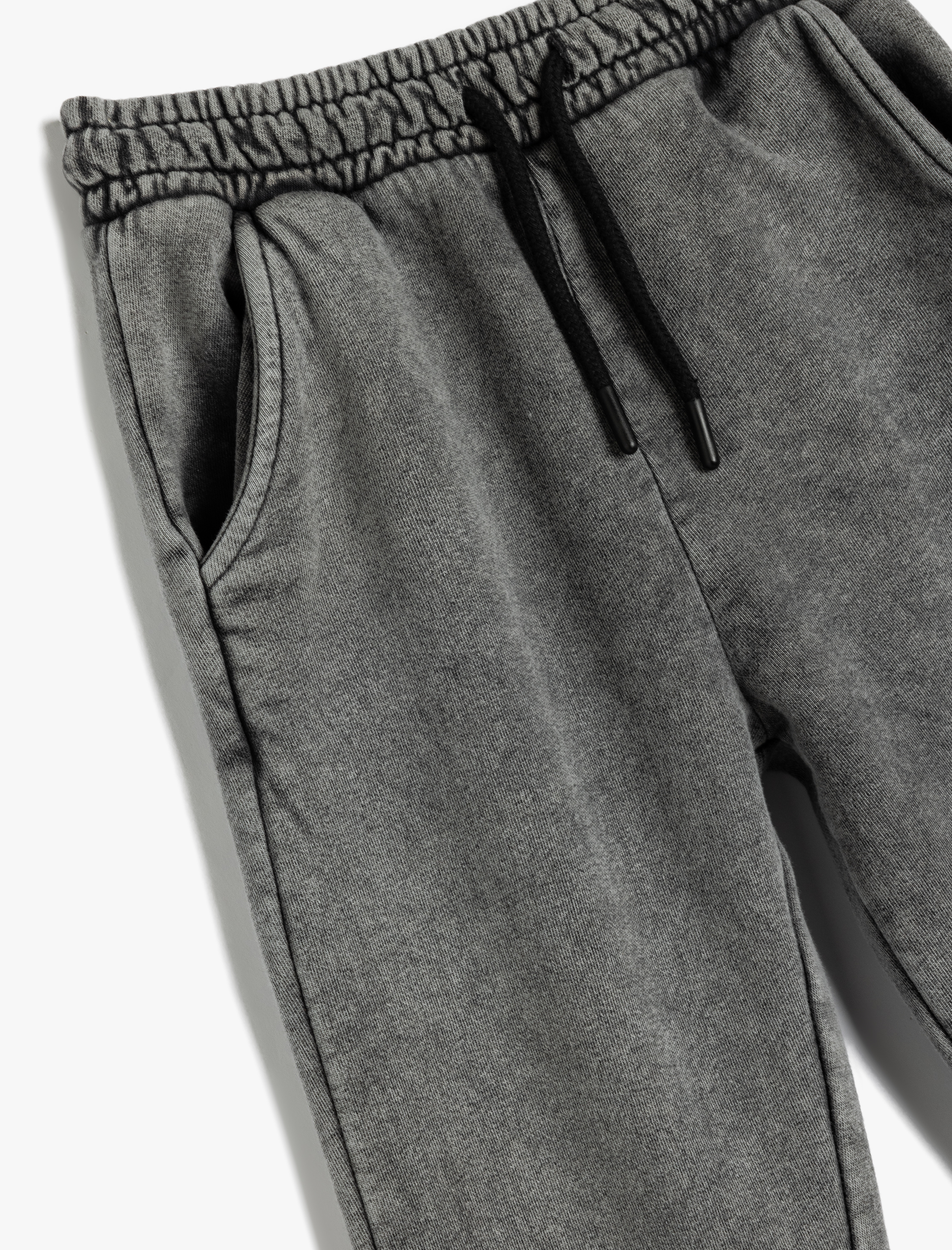  Erkek Çocuk Eşofman Altı Beli Bağcıklı Cep Detaylı Pamuklu Şardonlu