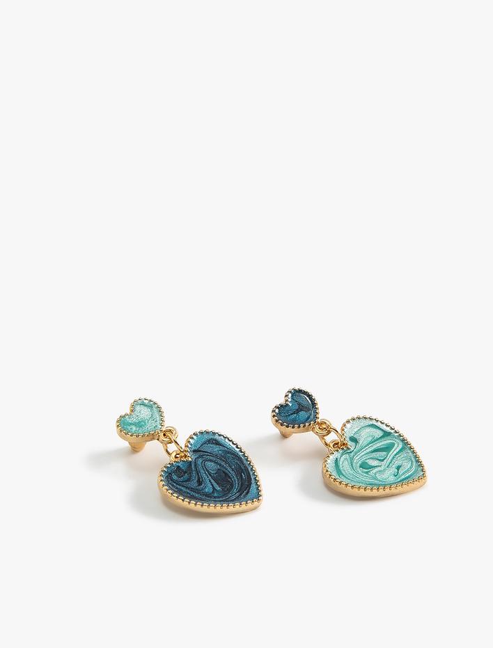 Kadın Kalpli Küpe Sallantılı Çinko Alaşım