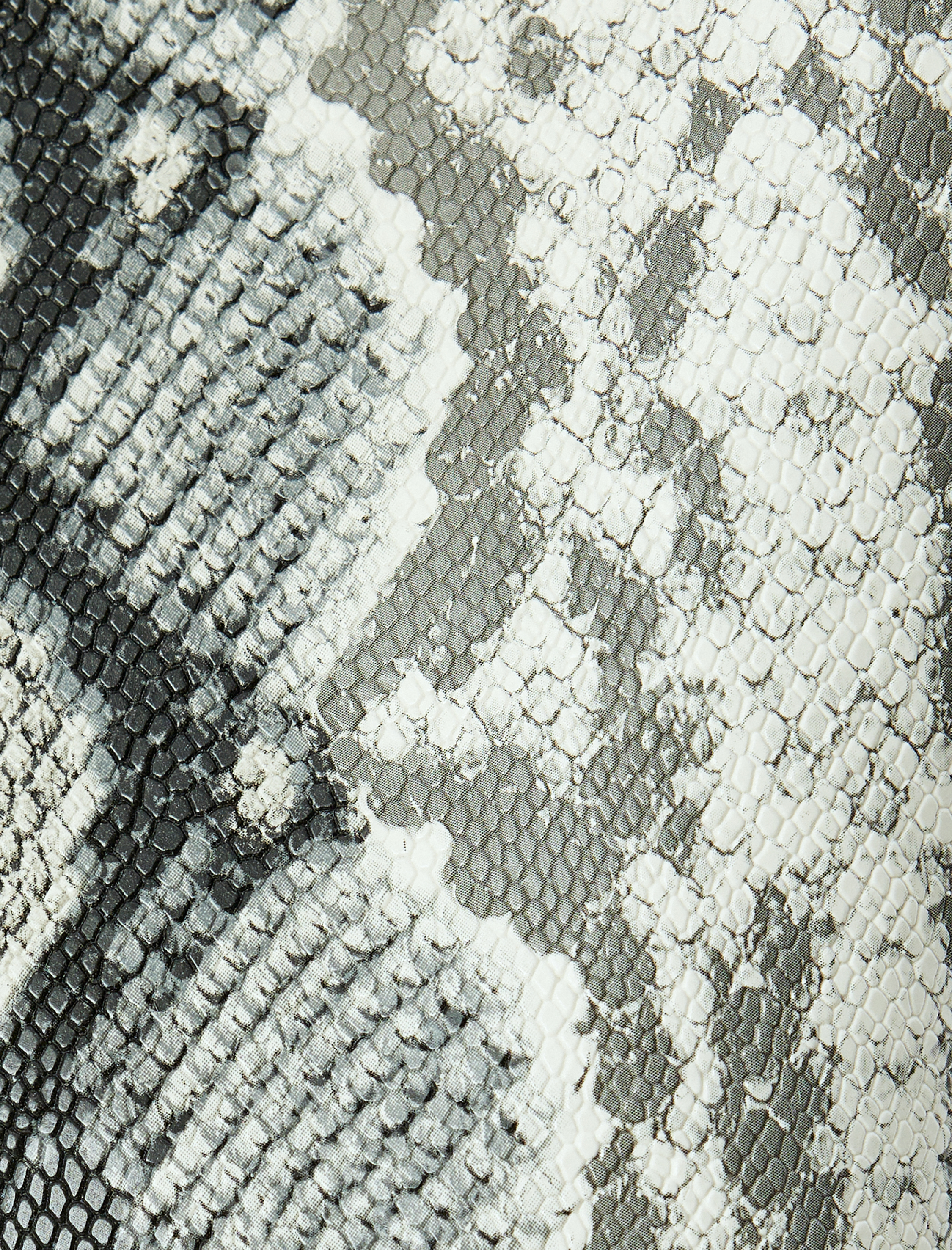 Suni Deri Ceket Yılan Derisi Görünümlü Yuvarlak Yaka Düğmeli