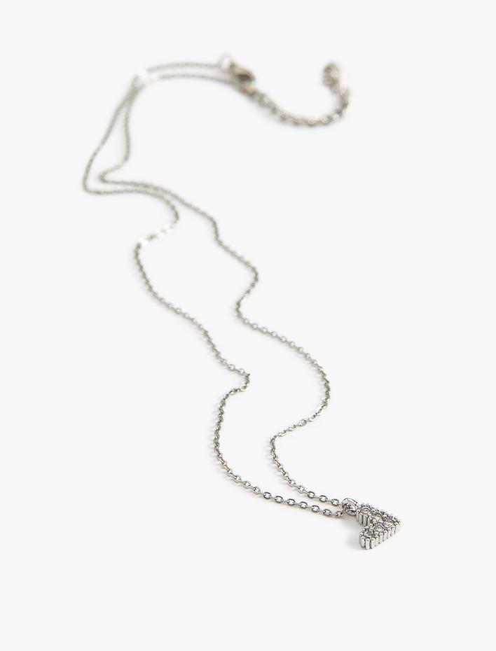 Kadın Kalpli Kolye Parlak Taşlı