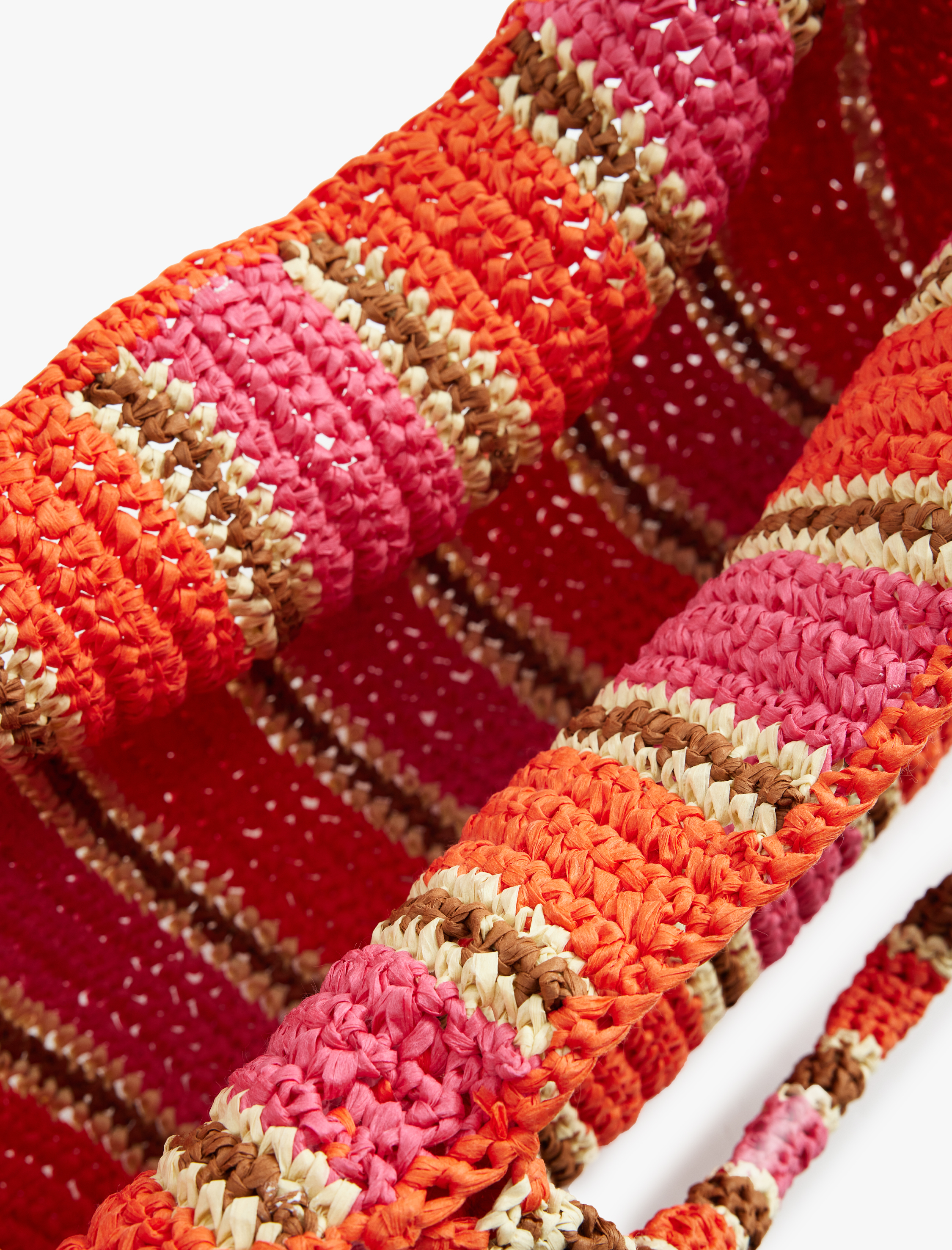  Kadın Hasır Çanta Çizgili Çok Renkli - Koton X Melis Ağazat