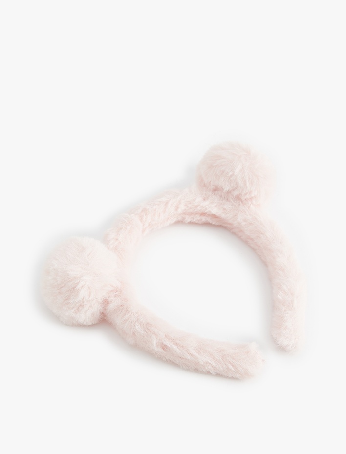 Kız Çocuk Peluş Ponpon Aplike Detaylı Taç