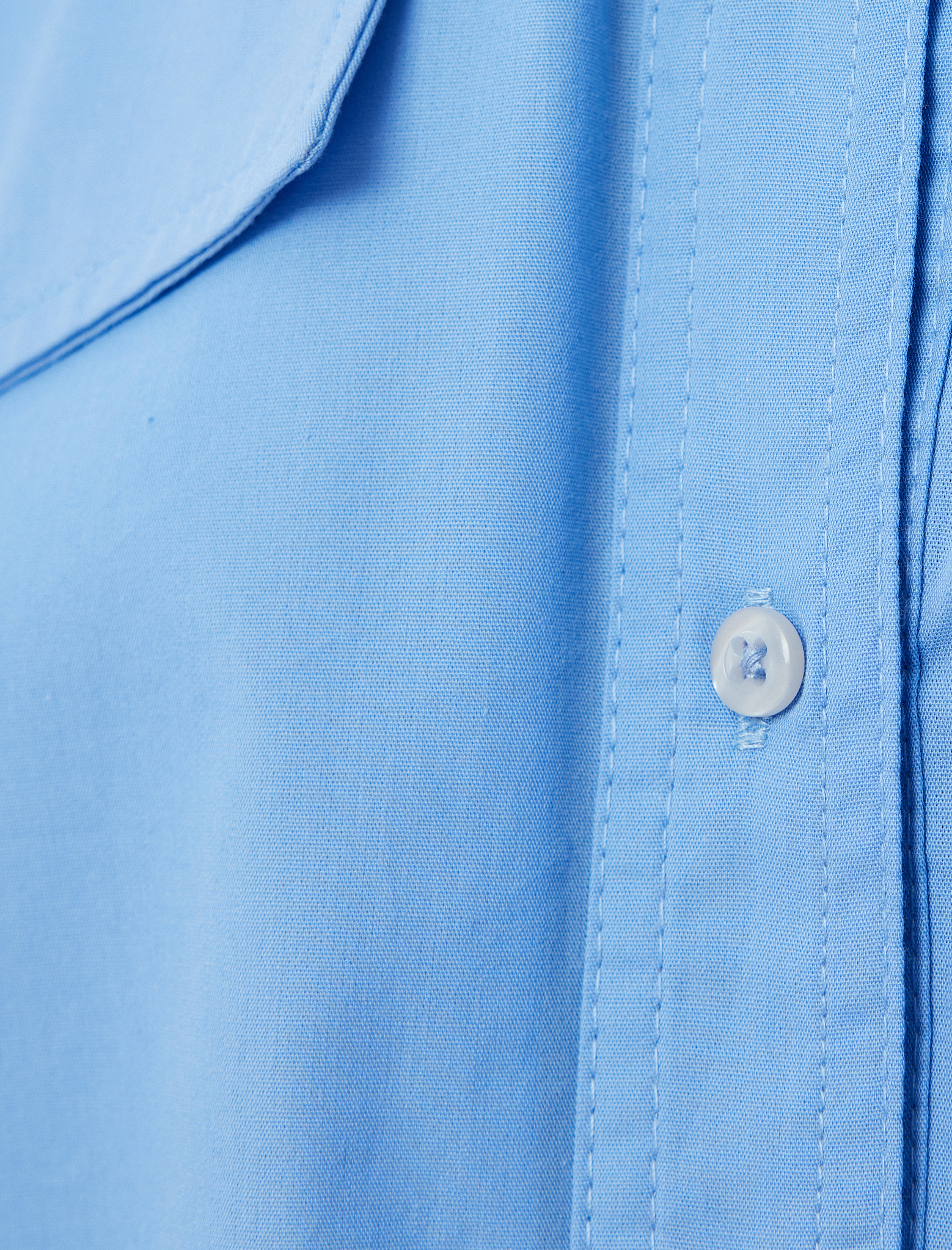 Crop Poplin Gömlek Klasik Yaka Düğmeli Renk Bloklu Cep Detaylı