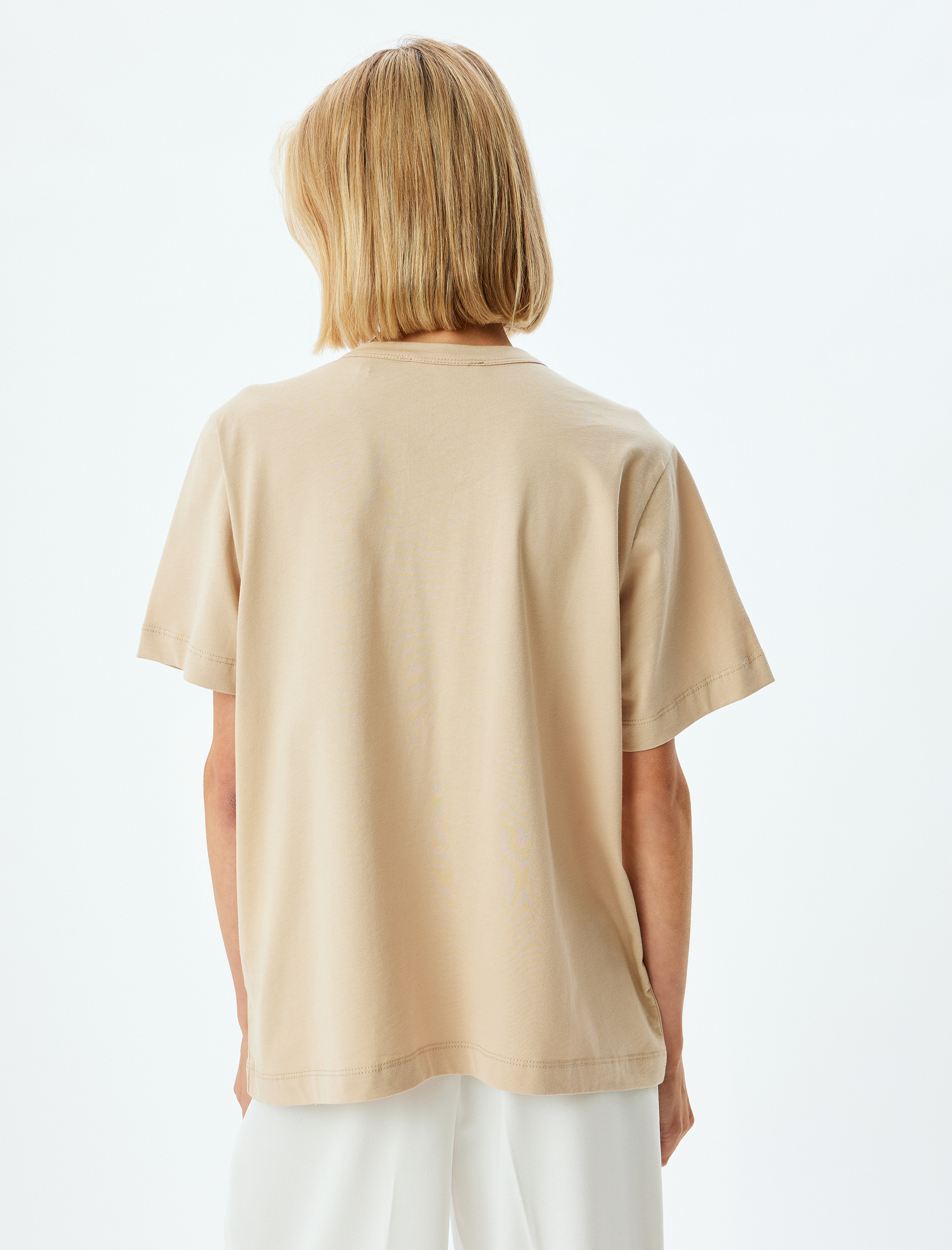   Bisiklet Yaka Kısa Kollu Pamuklu Basic Tişört