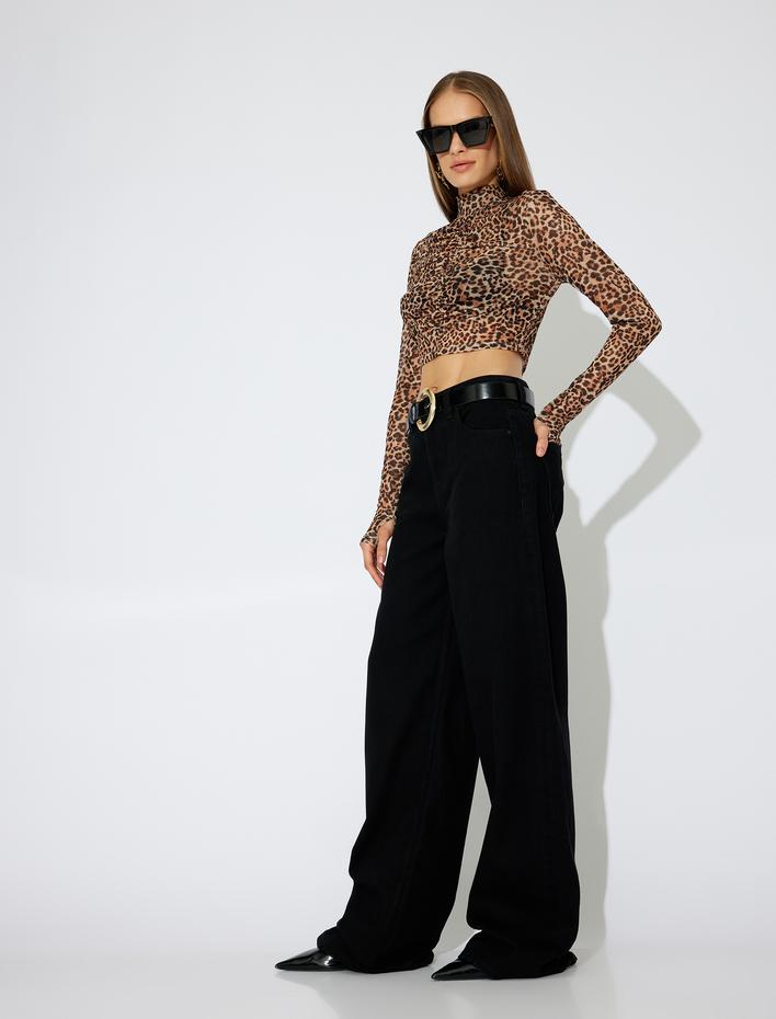  Koton X Zeynep Bastık - Oversize Bol Paça Düğmeli Kot Pantolon