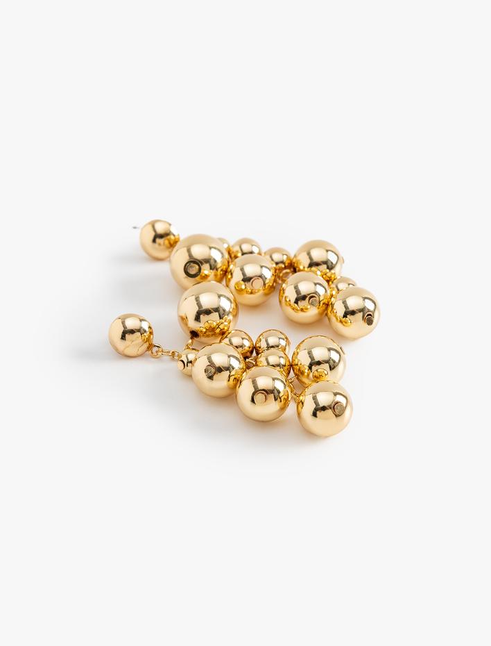 Kadın Boncuk Detaylı Sallantılı Küpe