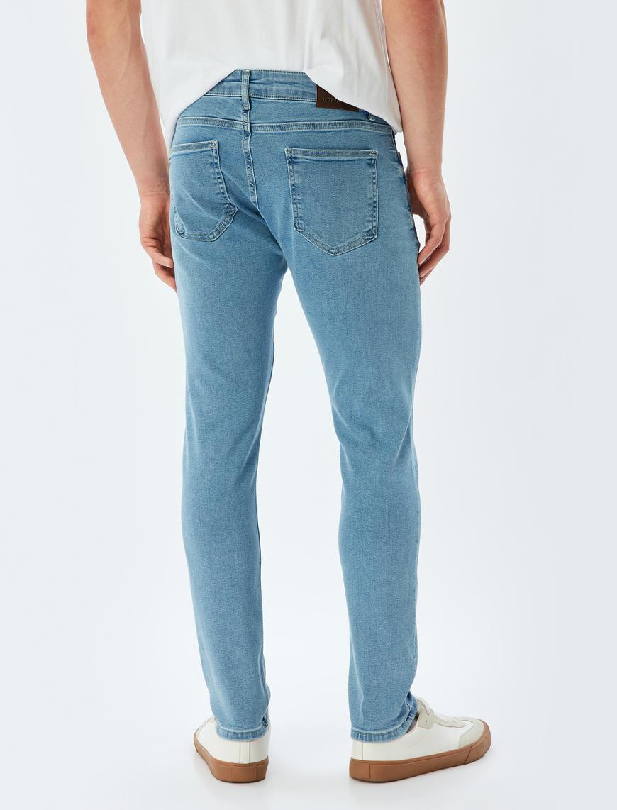   Düğmeli Standart Bel Skinny Fit Kot Pantolon - Michael Jean