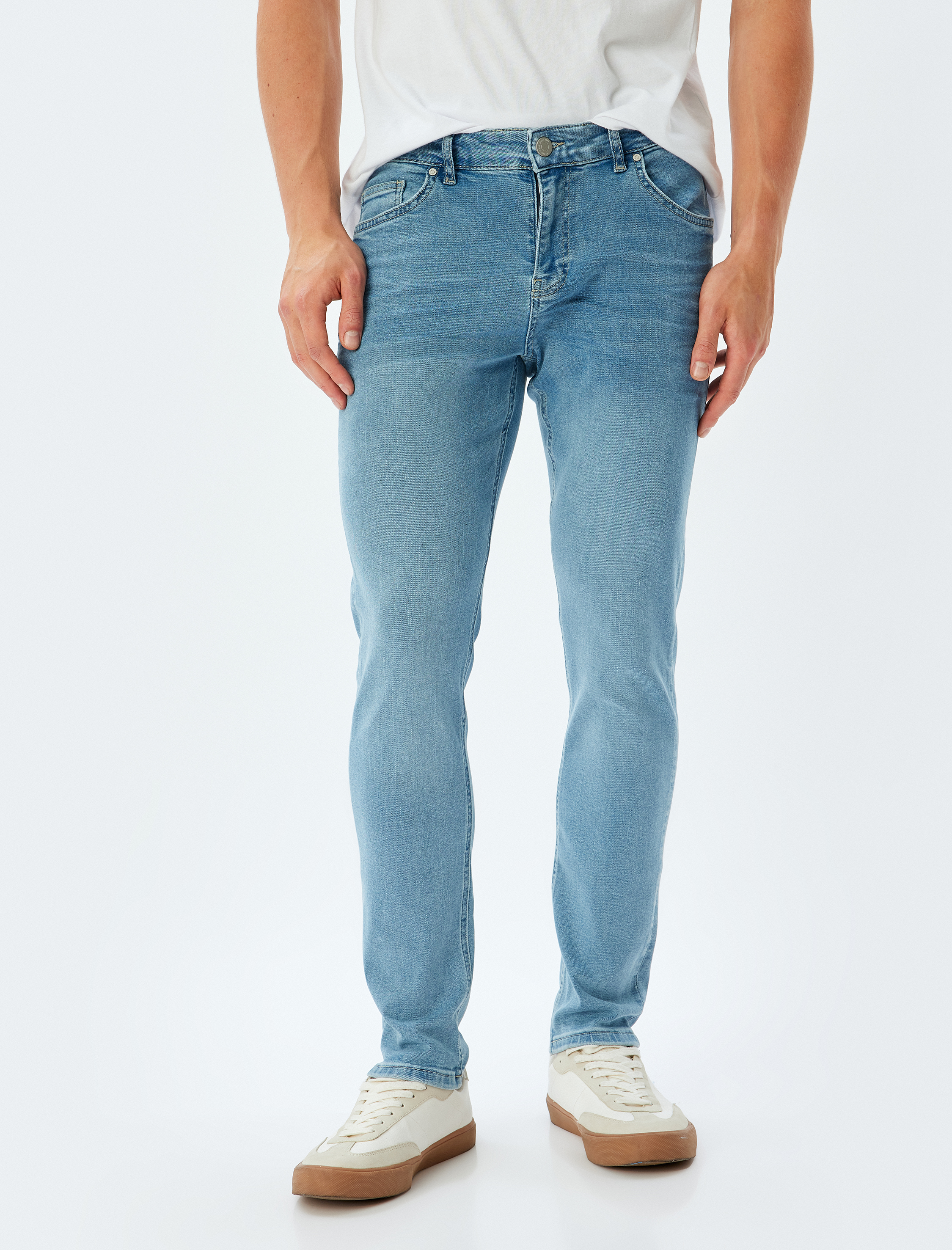 Düğmeli Standart Bel Skinny Fit Kot Pantolon - Michael Jean