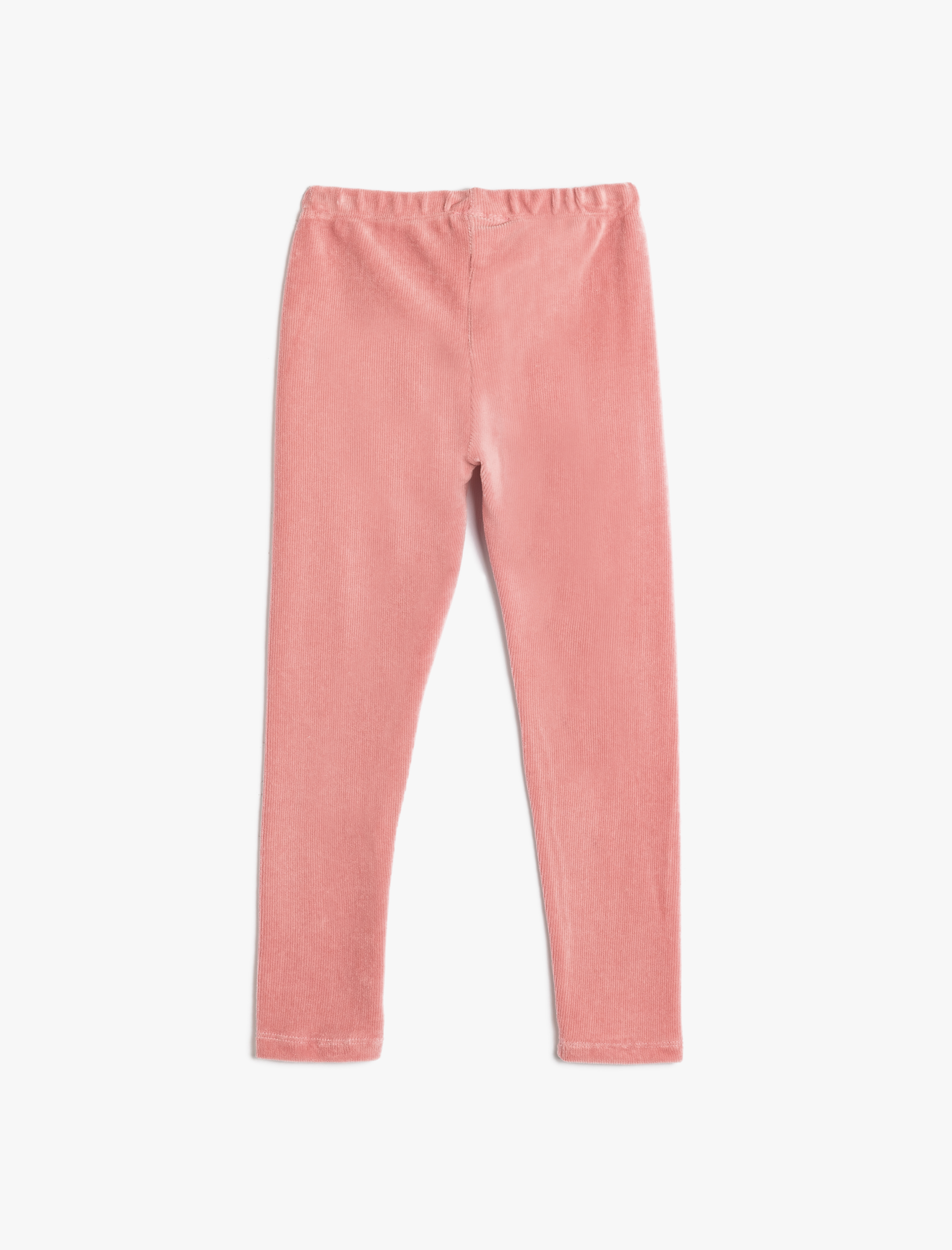  Kız Çocuk Basic Kadife Tayt Fitilli Beli Lastikli Pamuk Karışımlı