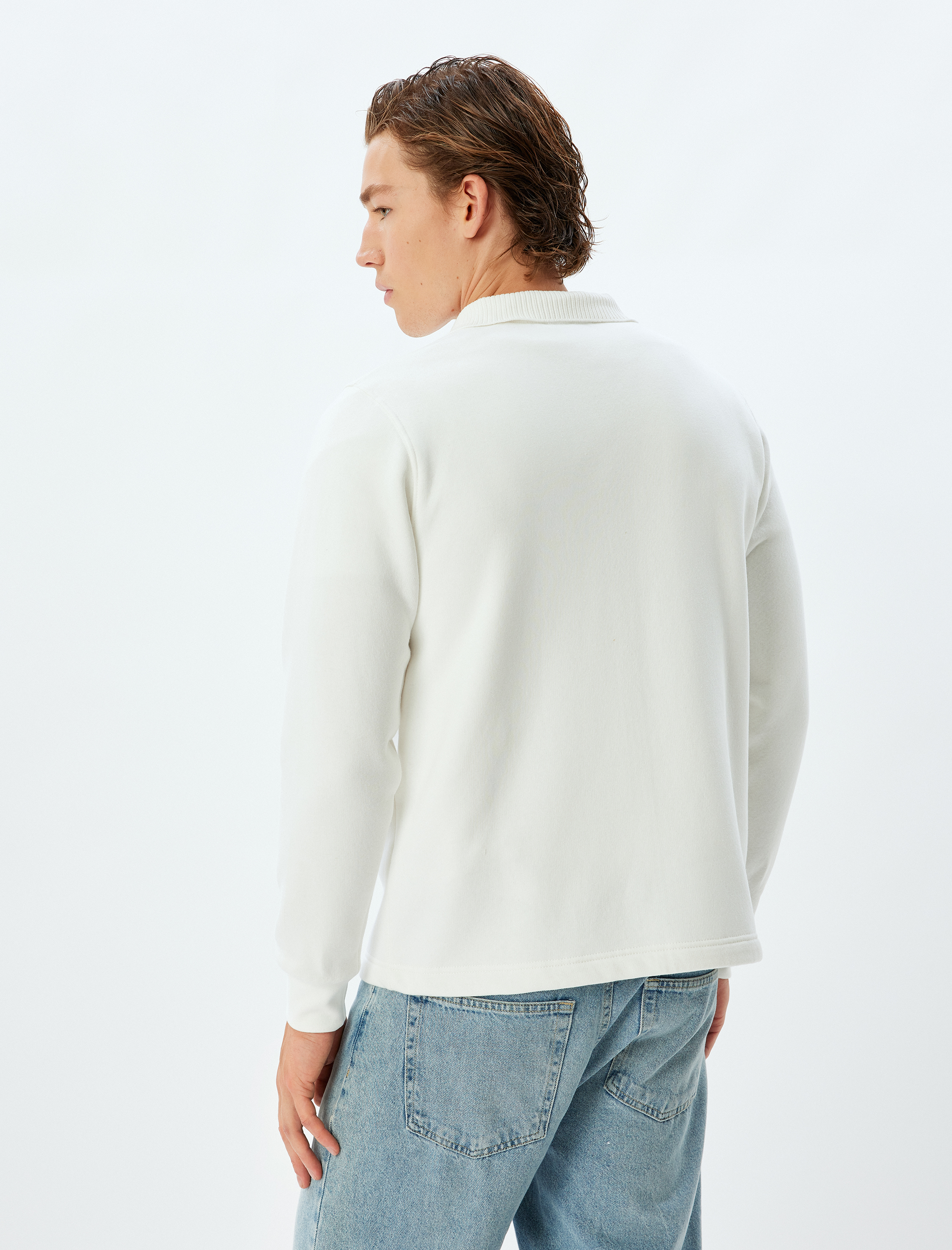   Basic Şardonlu Pamuk Karışımlı Fermuarlı Hırka