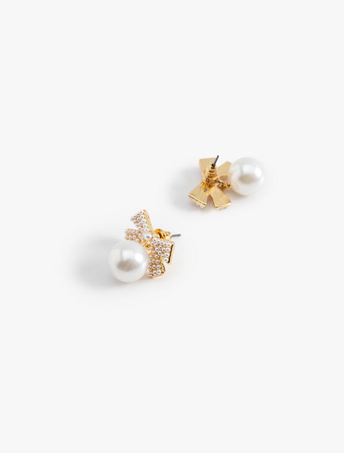 Kadın Fiyonk Küpe İnci Detaylı