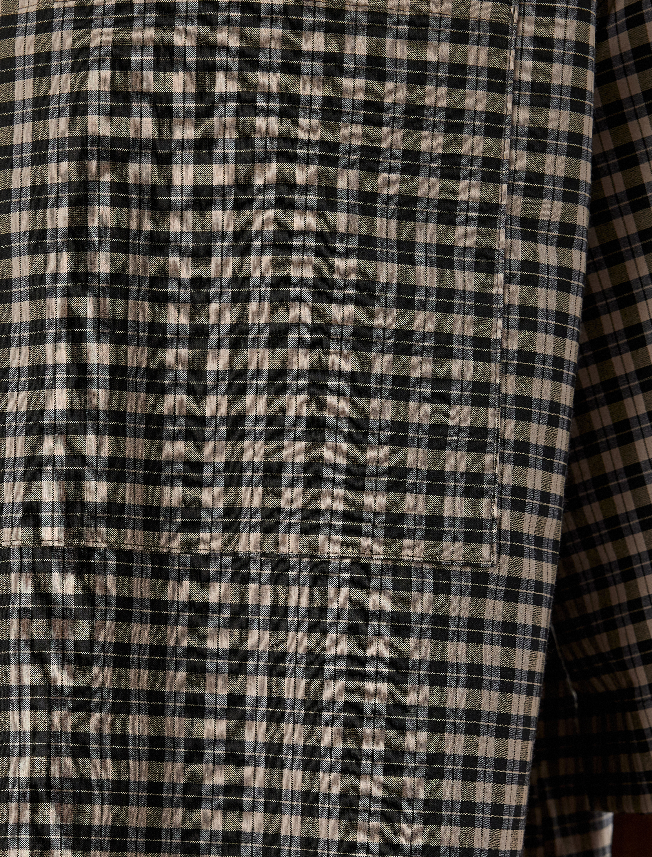   Ekose Desenli Regular Fit Cep Detaylı Pamuk Karışımlı Kısa Kollu Gömlek