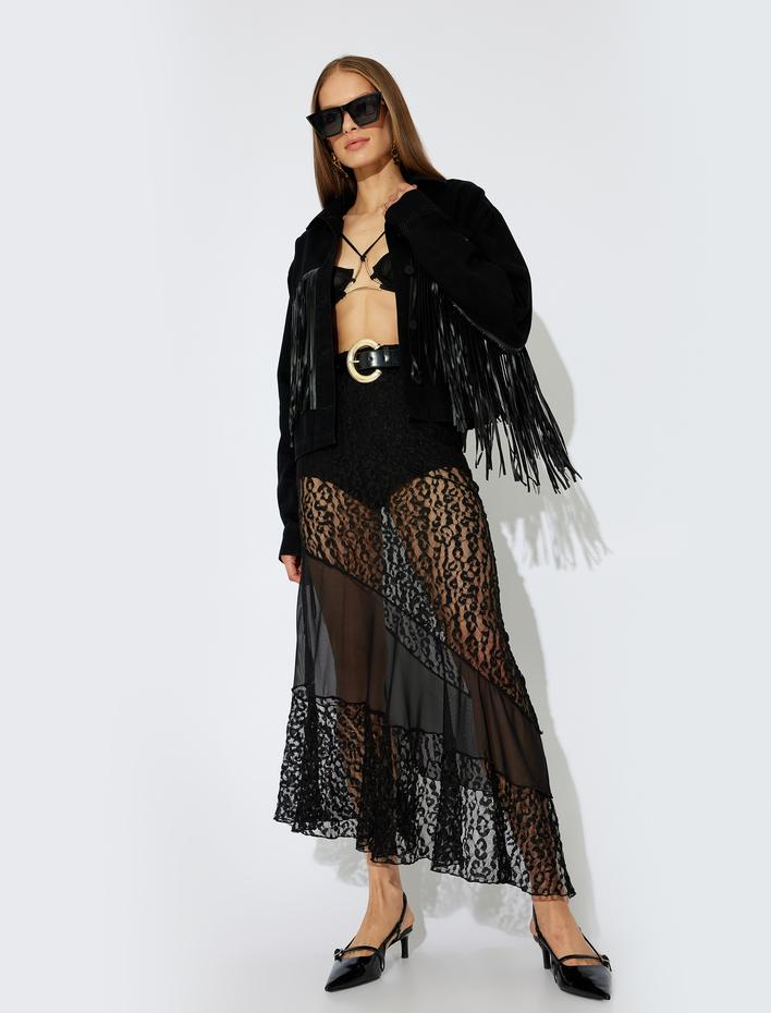  Koton X Zeynep Bastık - Oversize Püsküllü Kot Ceket