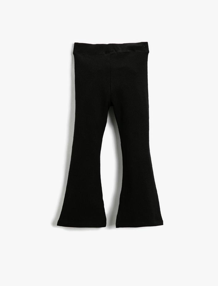 Kız Çocuk İspanyol Paça Pantolon Paçası Yırtmaç Detaylı