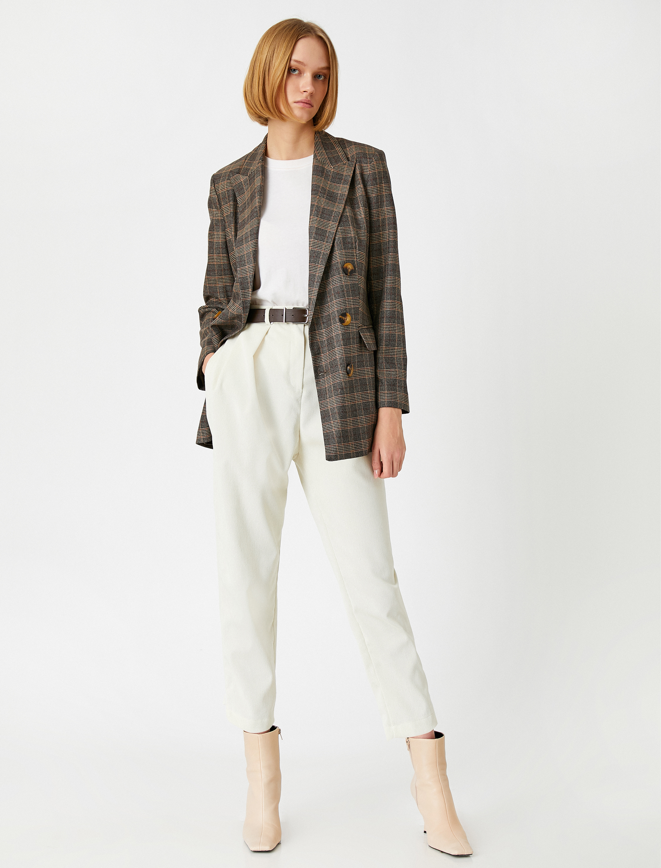   Kadife Pantolon Pileli