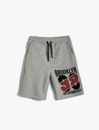 Baskılı Şort Beli Bağcıklı