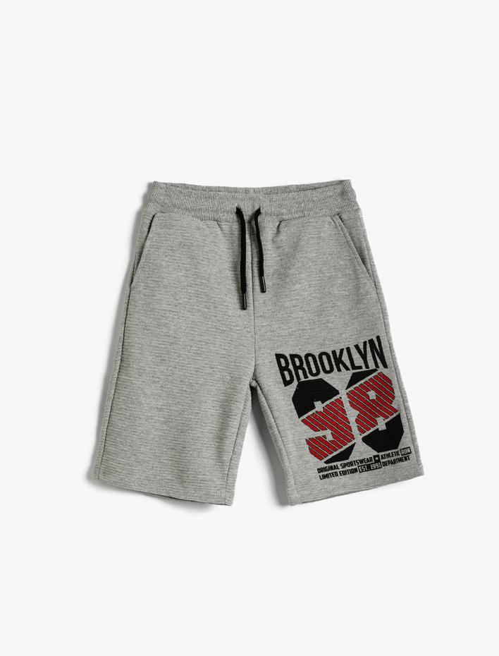 Erkek Çocuk Baskılı Şort Beli Bağcıklı