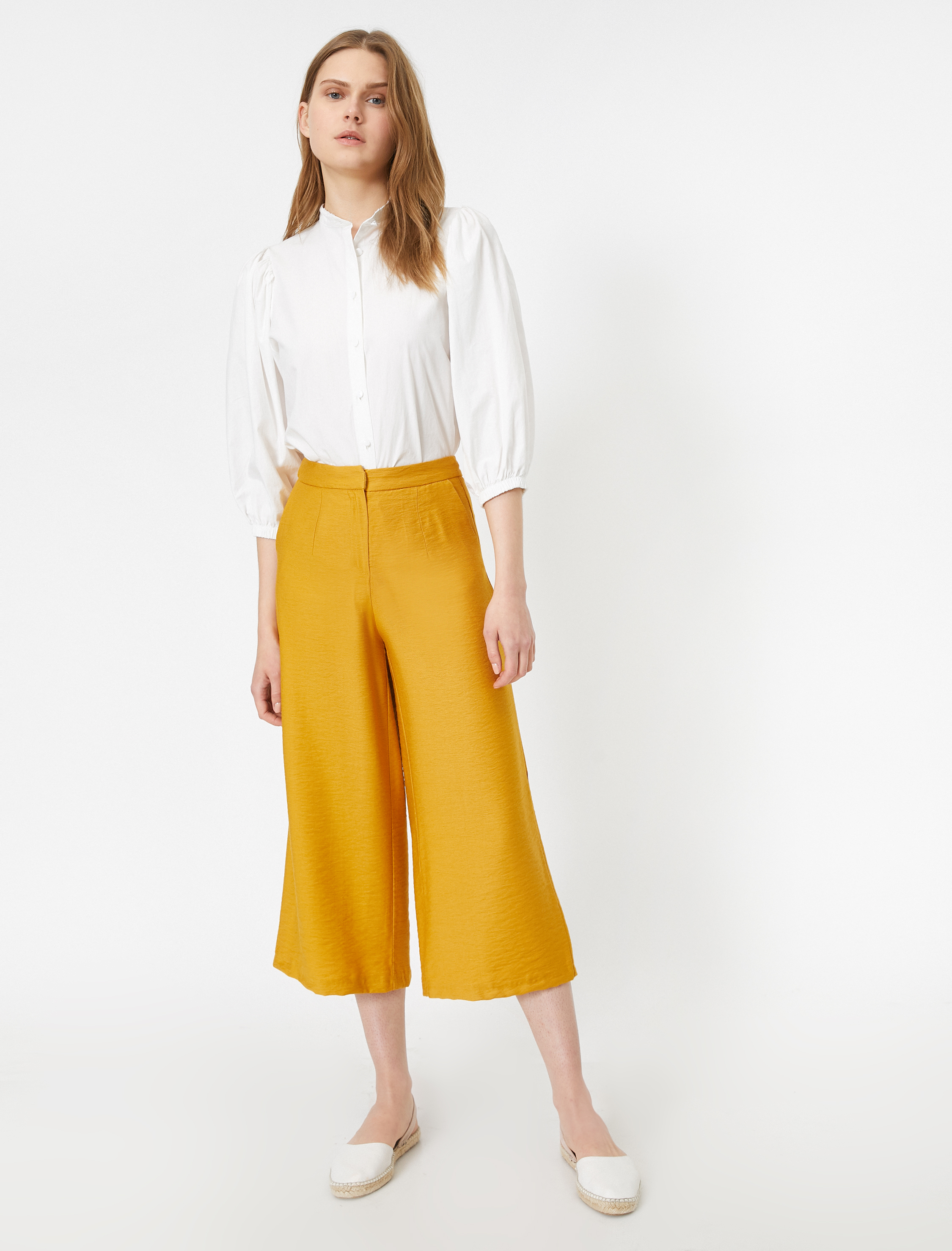   Normal Bel Kanvas Culotte Pantolon