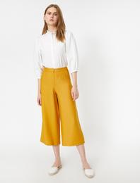 Normal Bel Kanvas Culotte Pantolon