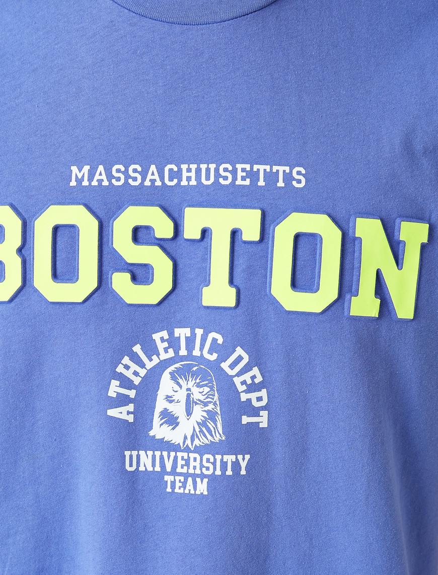   Boston Baskılı Tişört