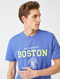 Boston Baskılı Tişört