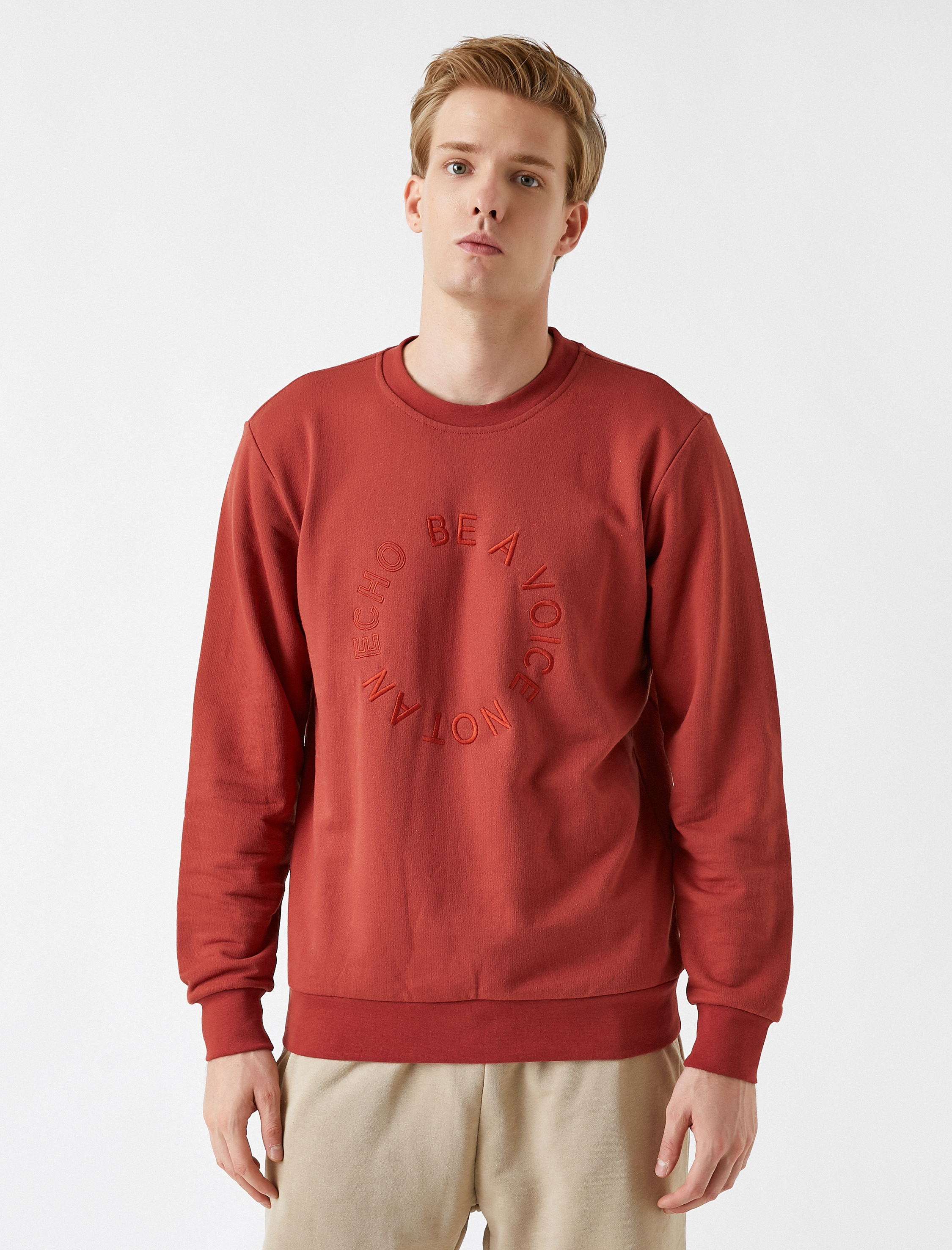   Baskılı Sweatshirt Bisiklet Yaka