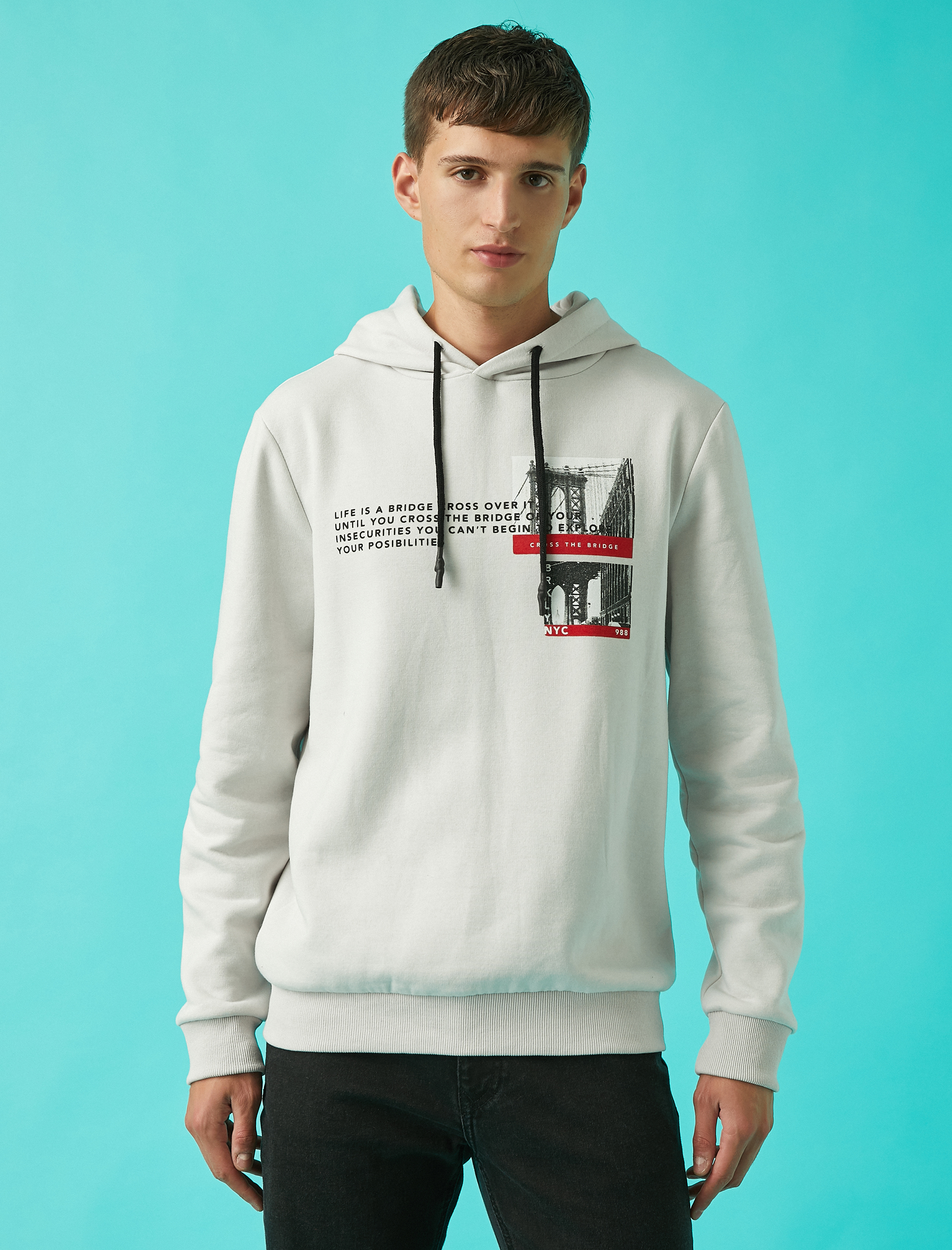   Kapüşonlu Sweatshirt Baskılı