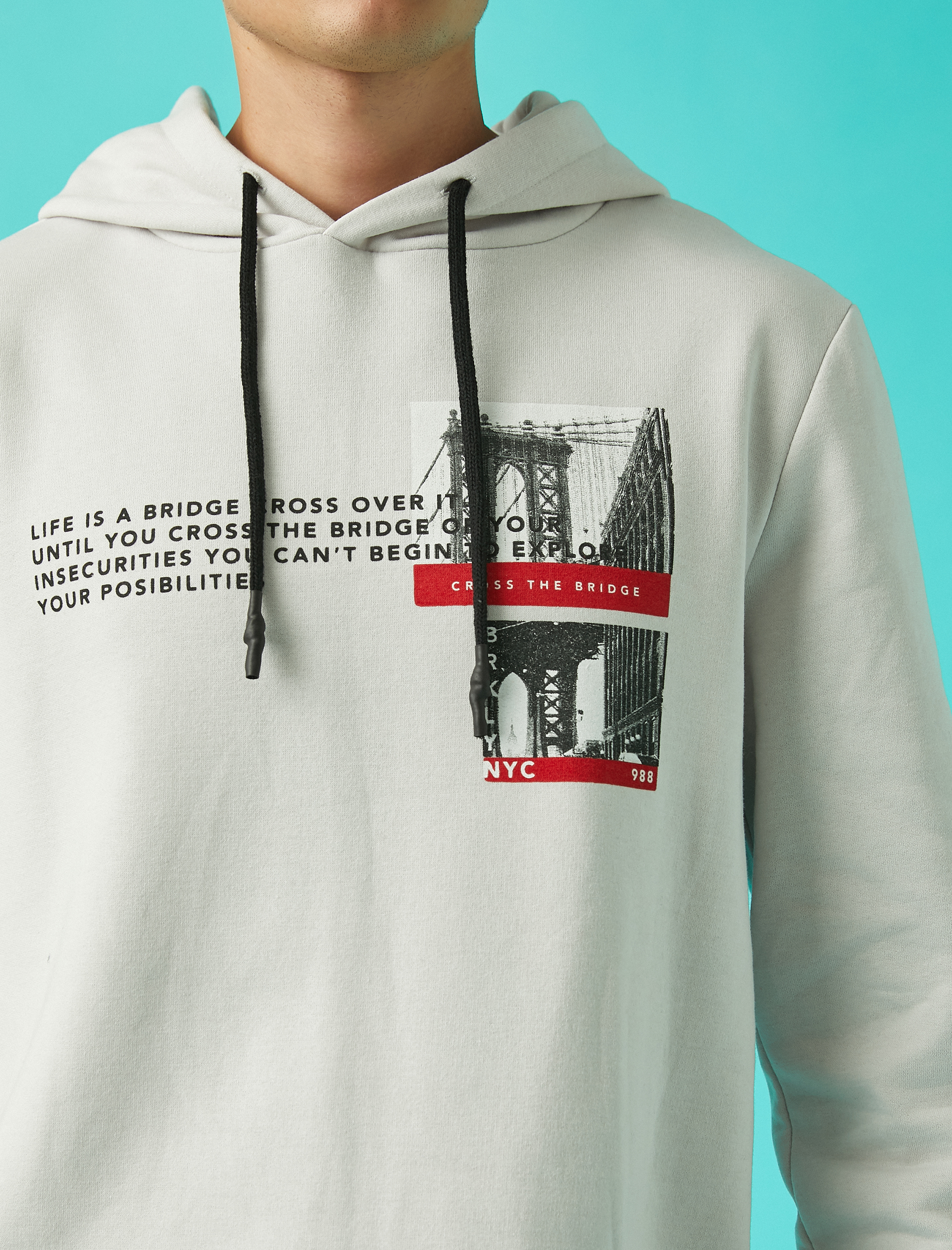   Kapüşonlu Sweatshirt Baskılı