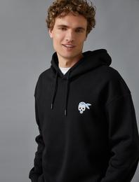 Baskılı Oversize Kapşonlu Sweatshirt