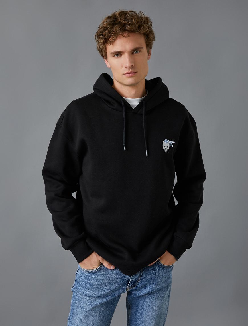   Baskılı Oversize Kapşonlu Sweatshirt