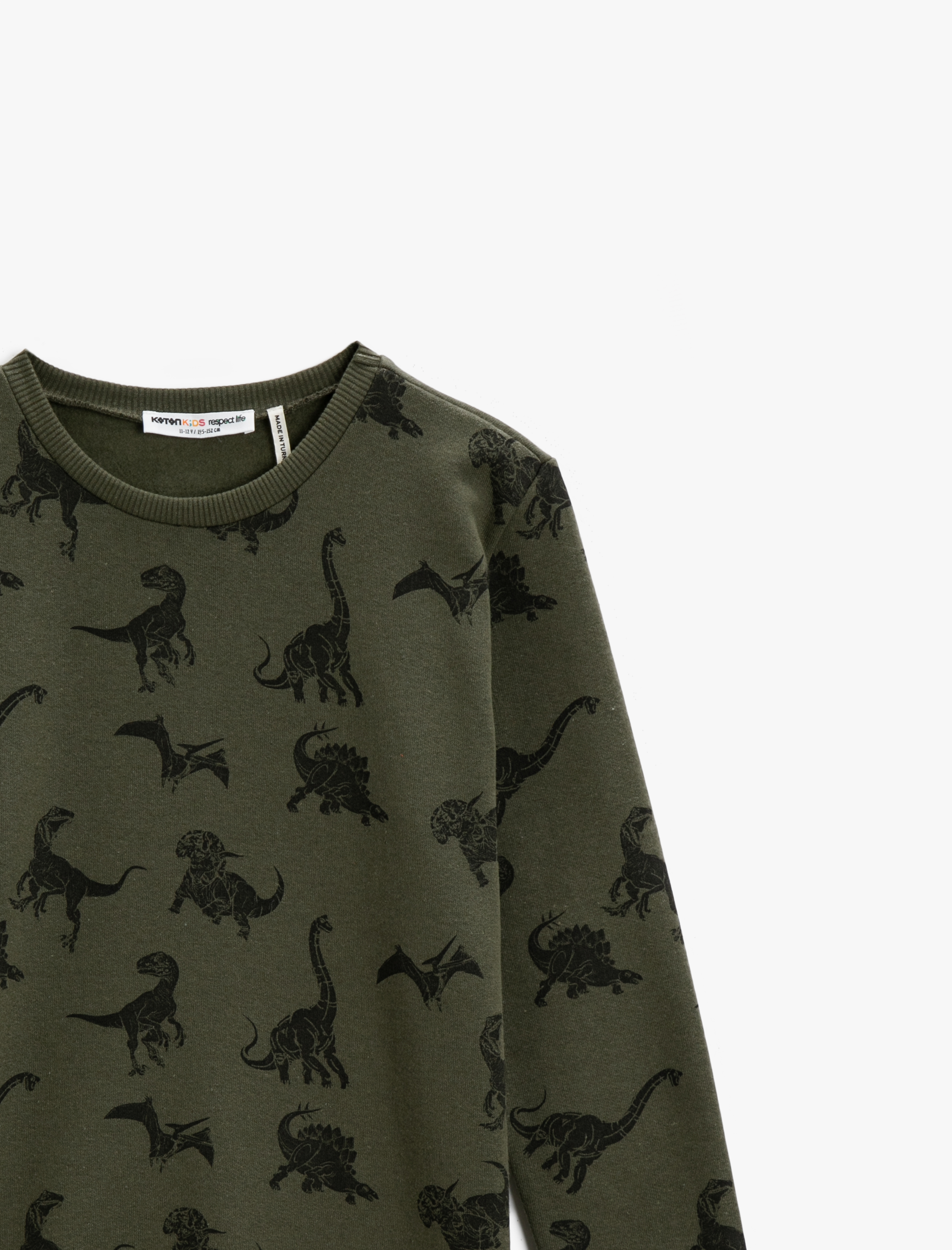 Erkek Çocuk Baskılı Sweatshirt Pamuklu Bisiklet Yaka