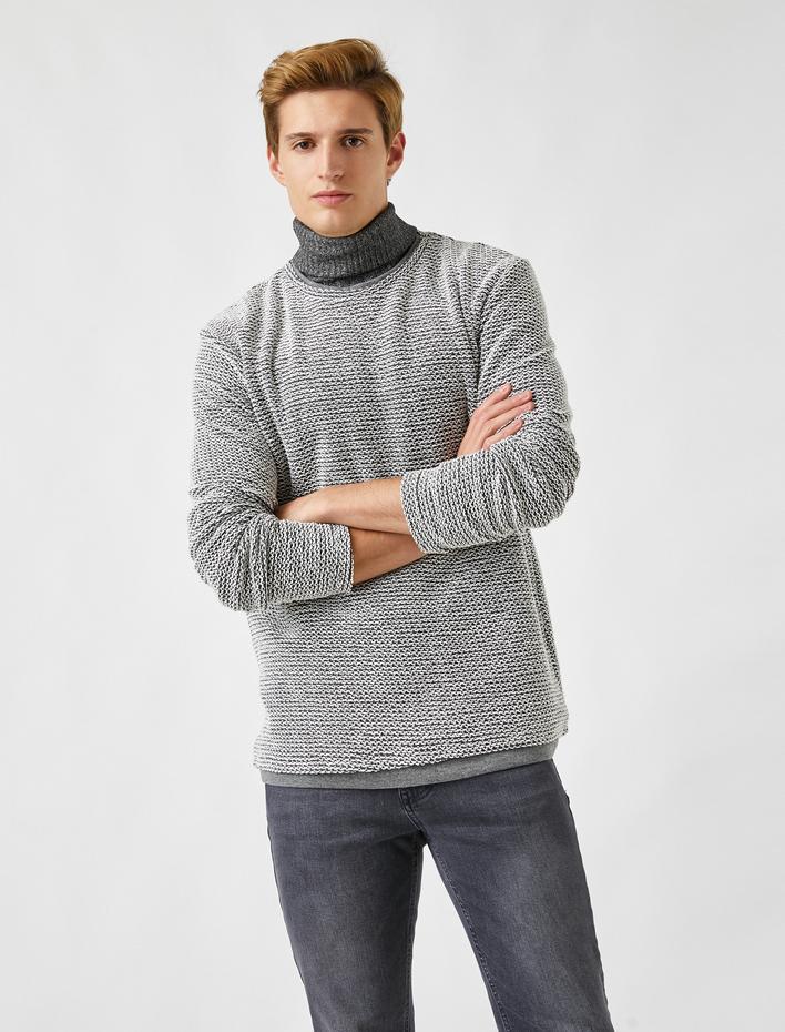  Dar Kesim Bisiklet Yaka Kazak