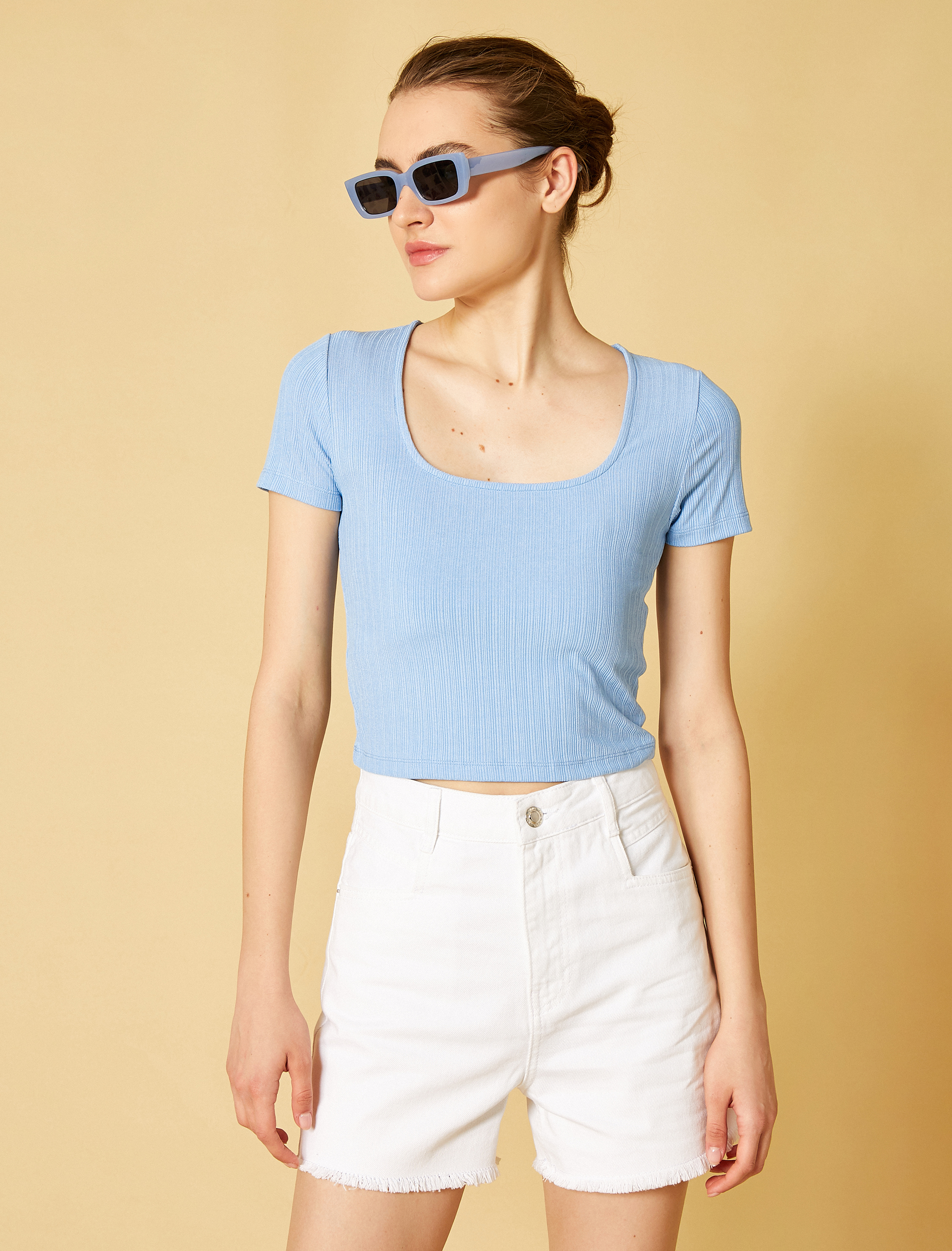   Kısa Kollu Tişört Ribanalı