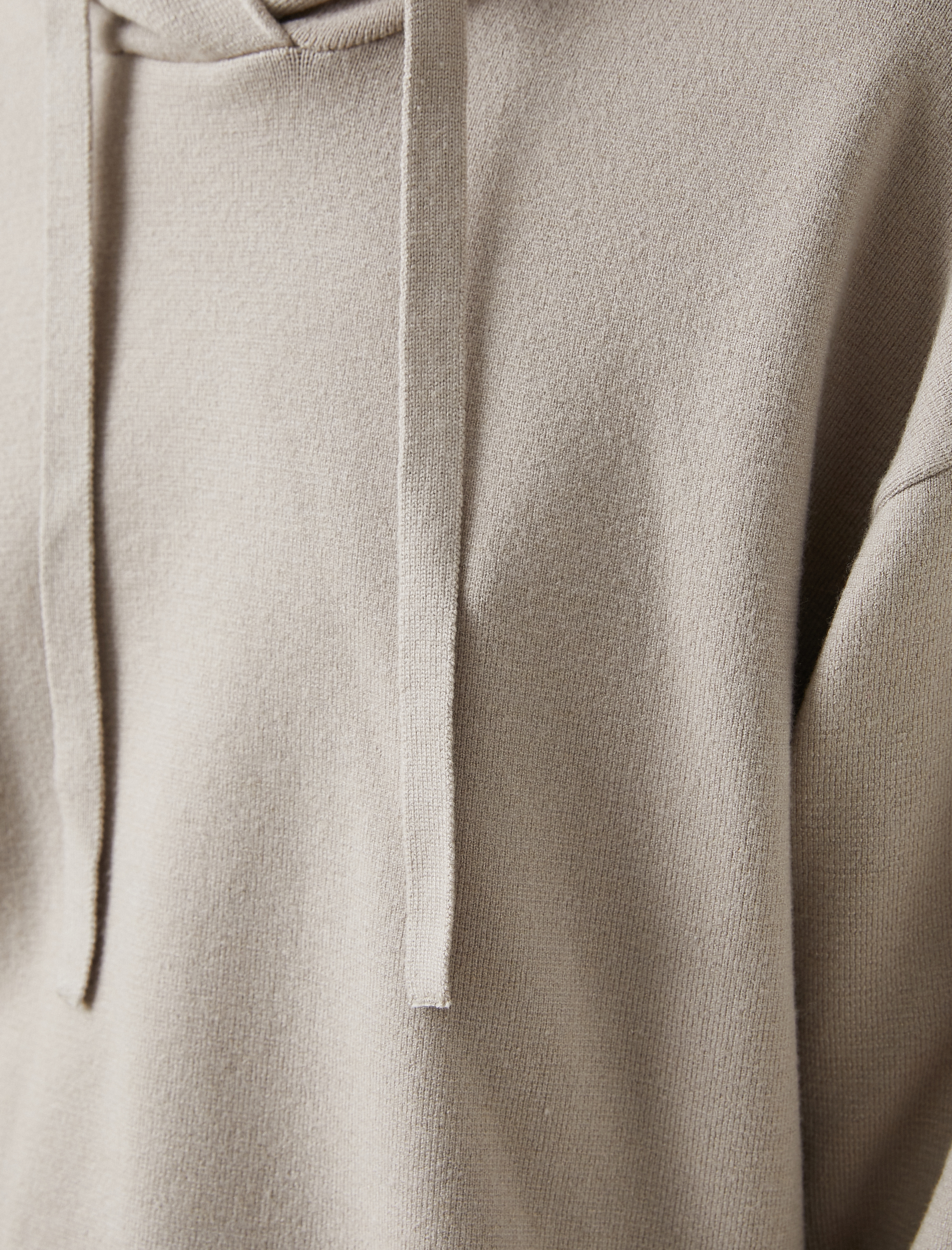   Kapüşonlu Triko Kazak Uzun Kollu