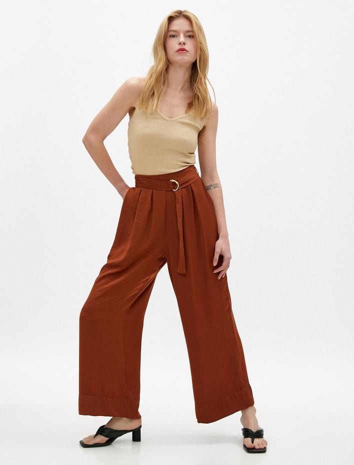  Geniş Paça Pantolon Kemerli