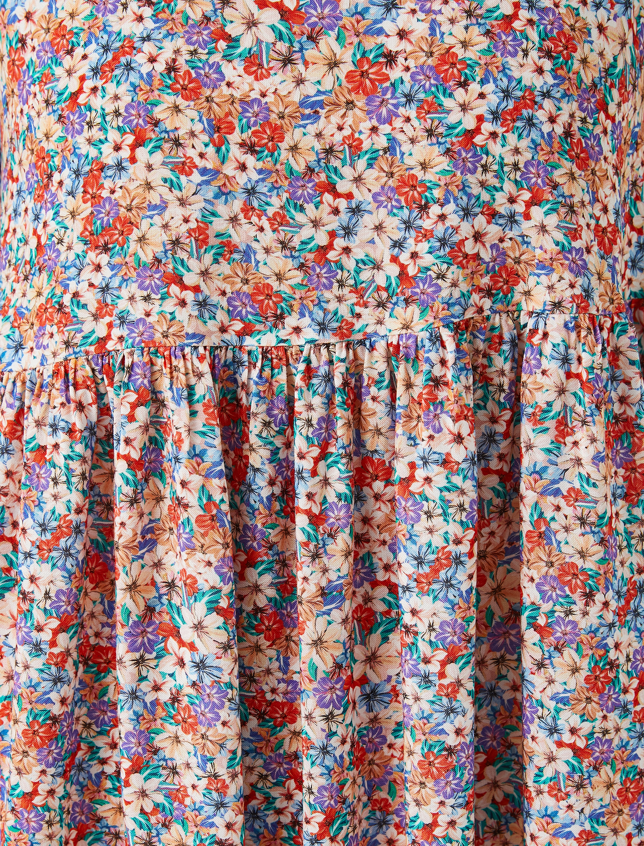   Çiçekli Yazlık Elbise Kısa Kollu