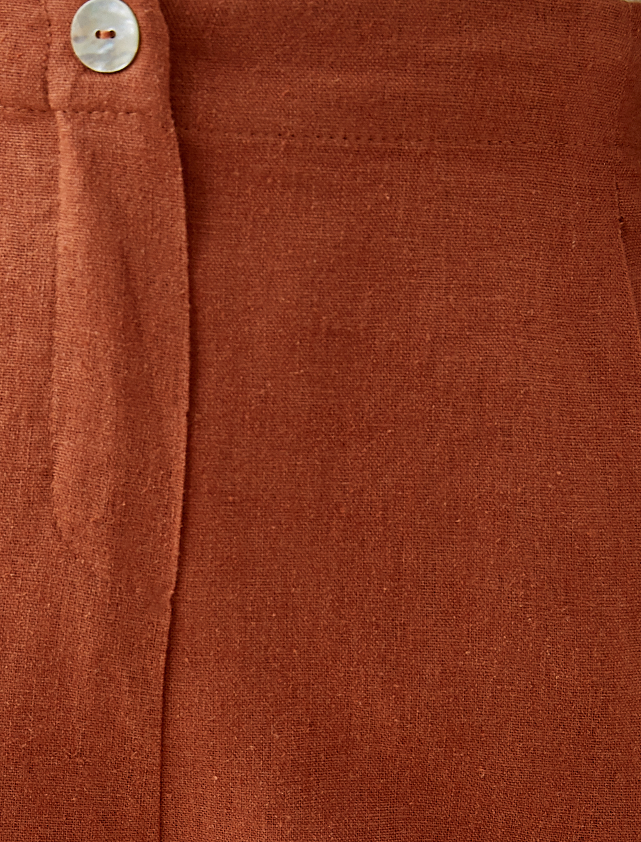   Keten Şort Yüksek Bel