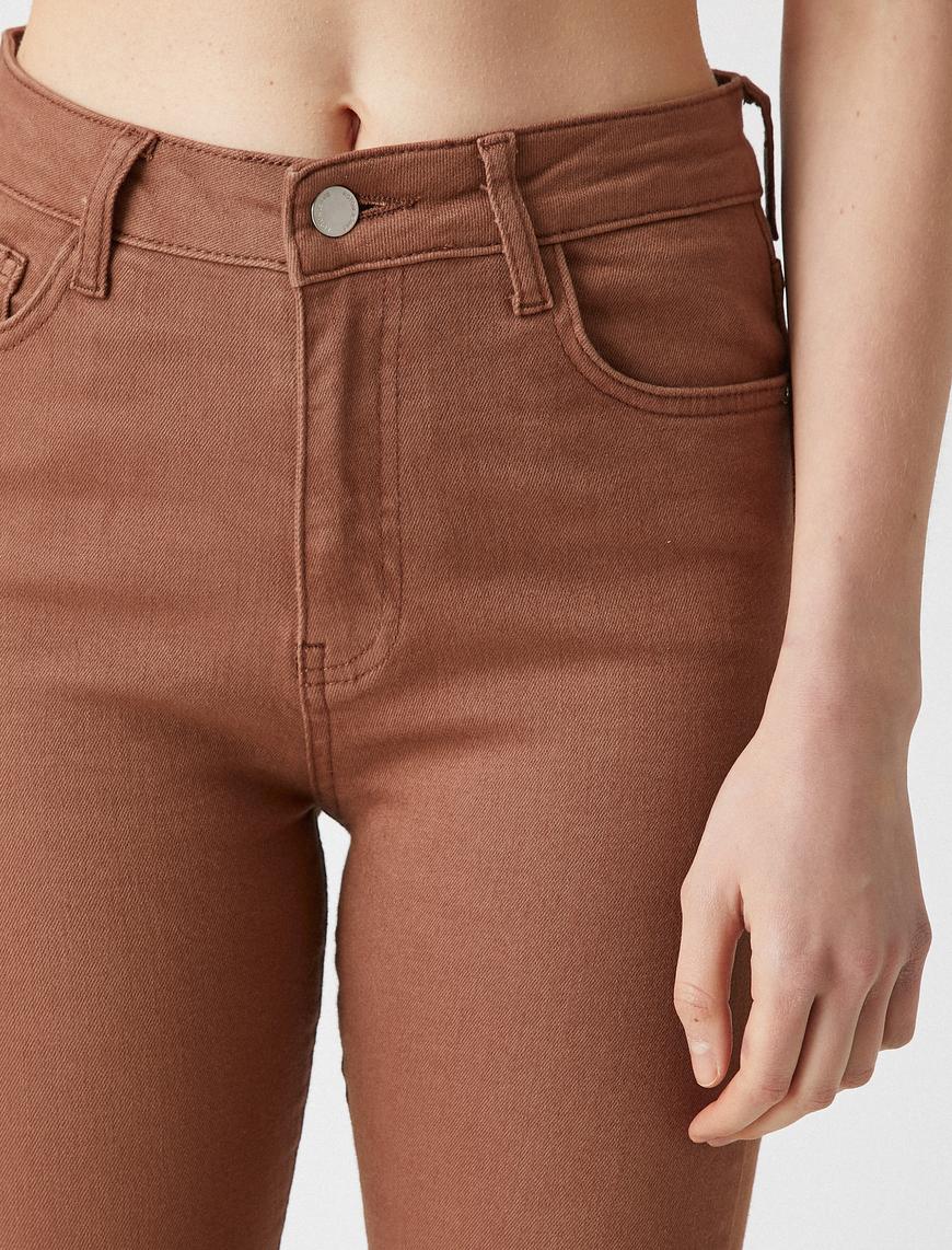   Yüksek Bel Dar Kesim Dar Paça Pantolon