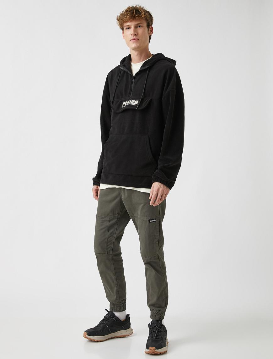   Oversize Polar Kapşonlu Sweatshirt