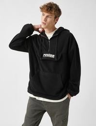 Oversize Polar Kapşonlu Sweatshirt