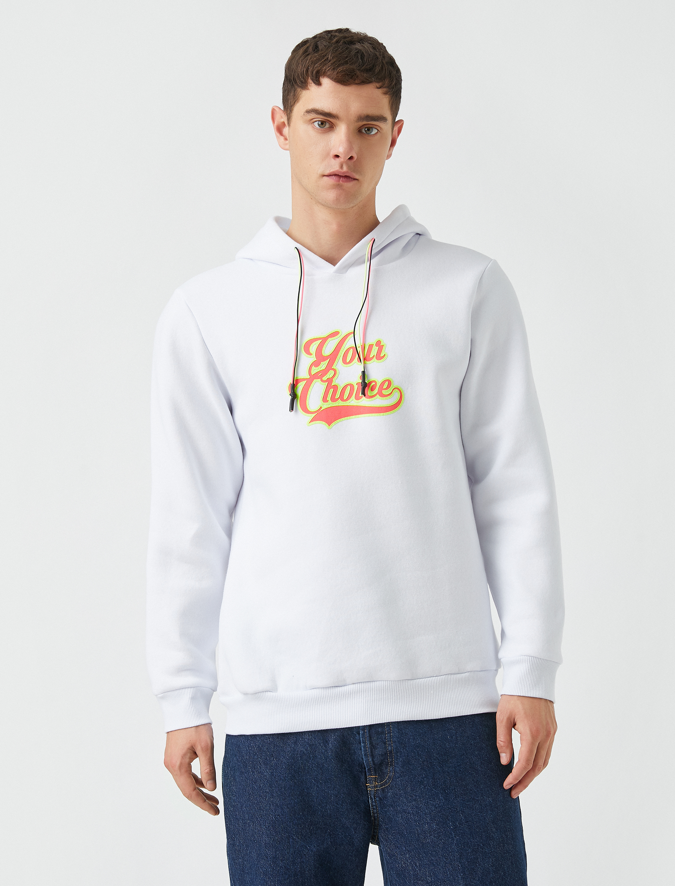   Baskılı Kapüşonlu Sweatshirt