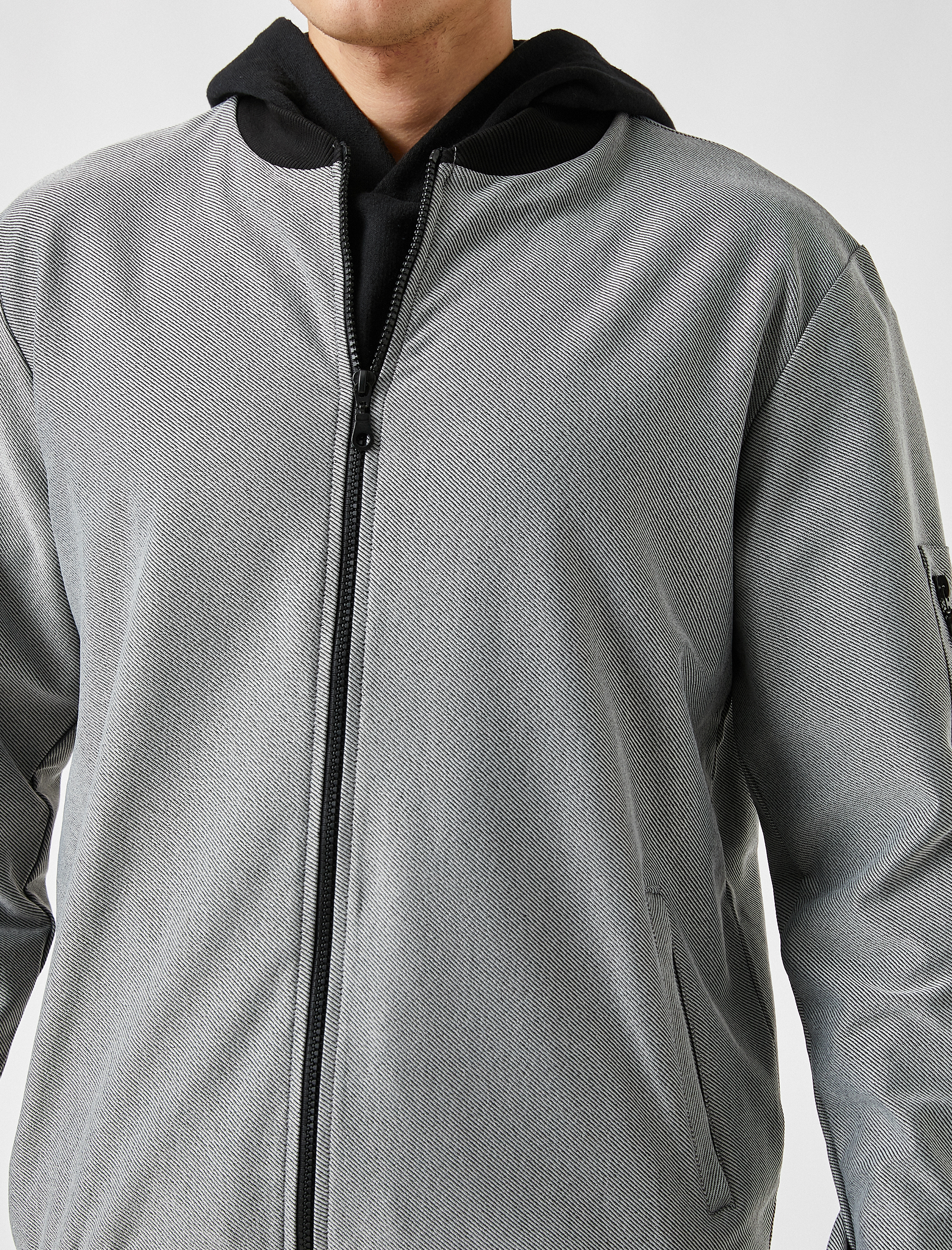   Fermuarlı Bomber Ceket Sweatshirt