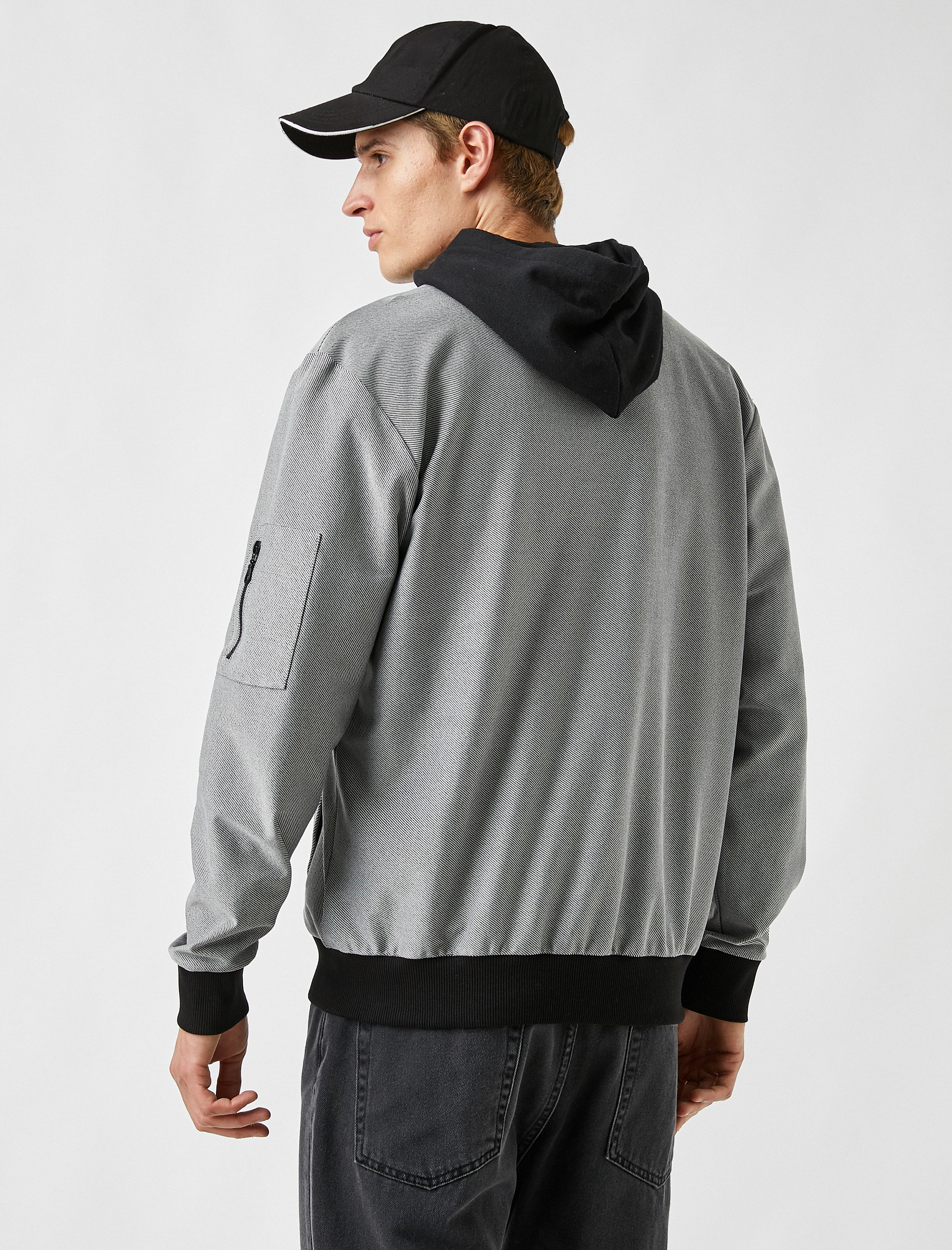   Fermuarlı Bomber Ceket Sweatshirt