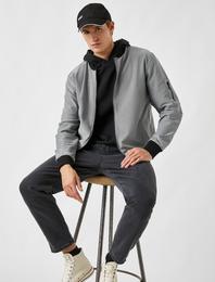 Fermuarlı Bomber Ceket Sweatshirt
