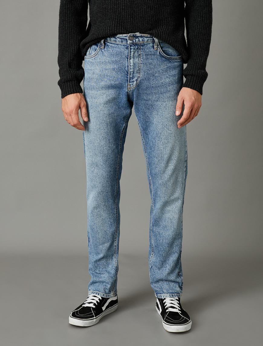   Tapered Fit Taşlamalı Kot Pantolon - Joe Jean