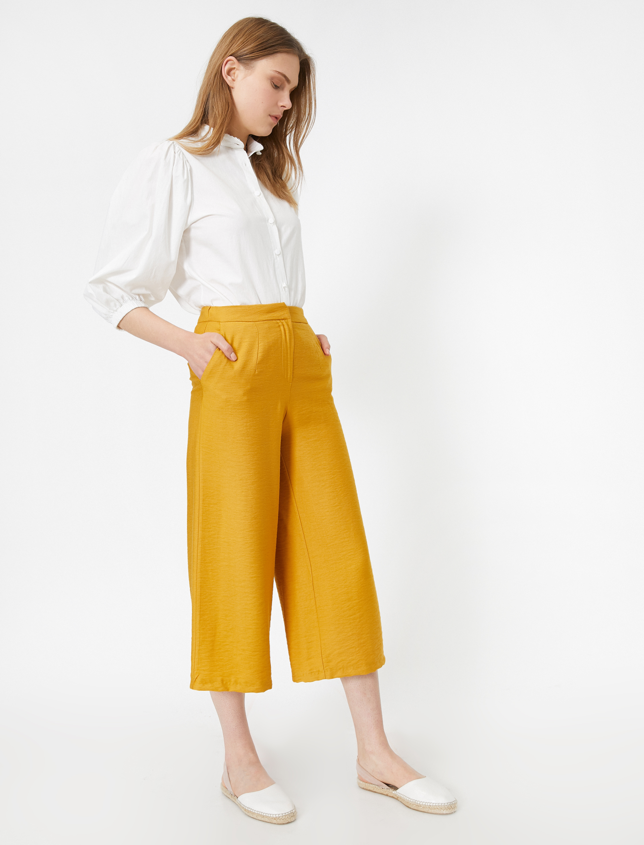   Normal Bel Kanvas Culotte Pantolon