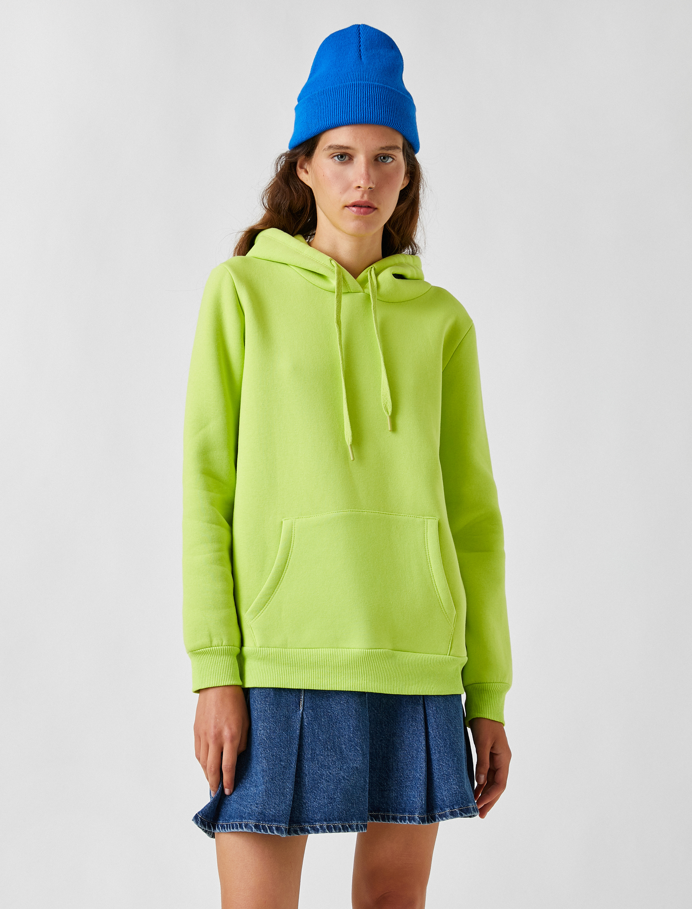   Kapüşonlu Kanguru Cepli Sweatshirt