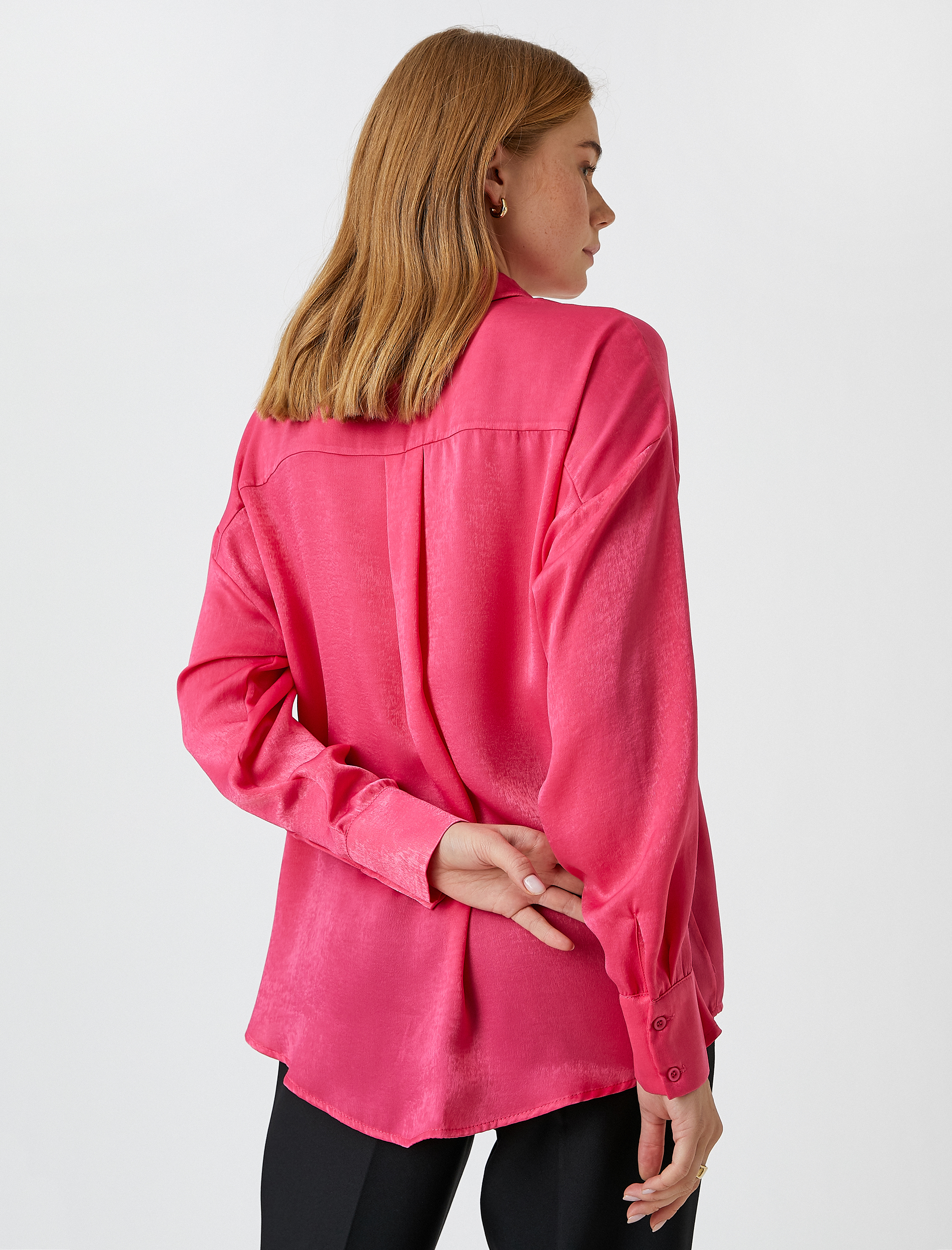   Uzun Kollu Saten Gömlek