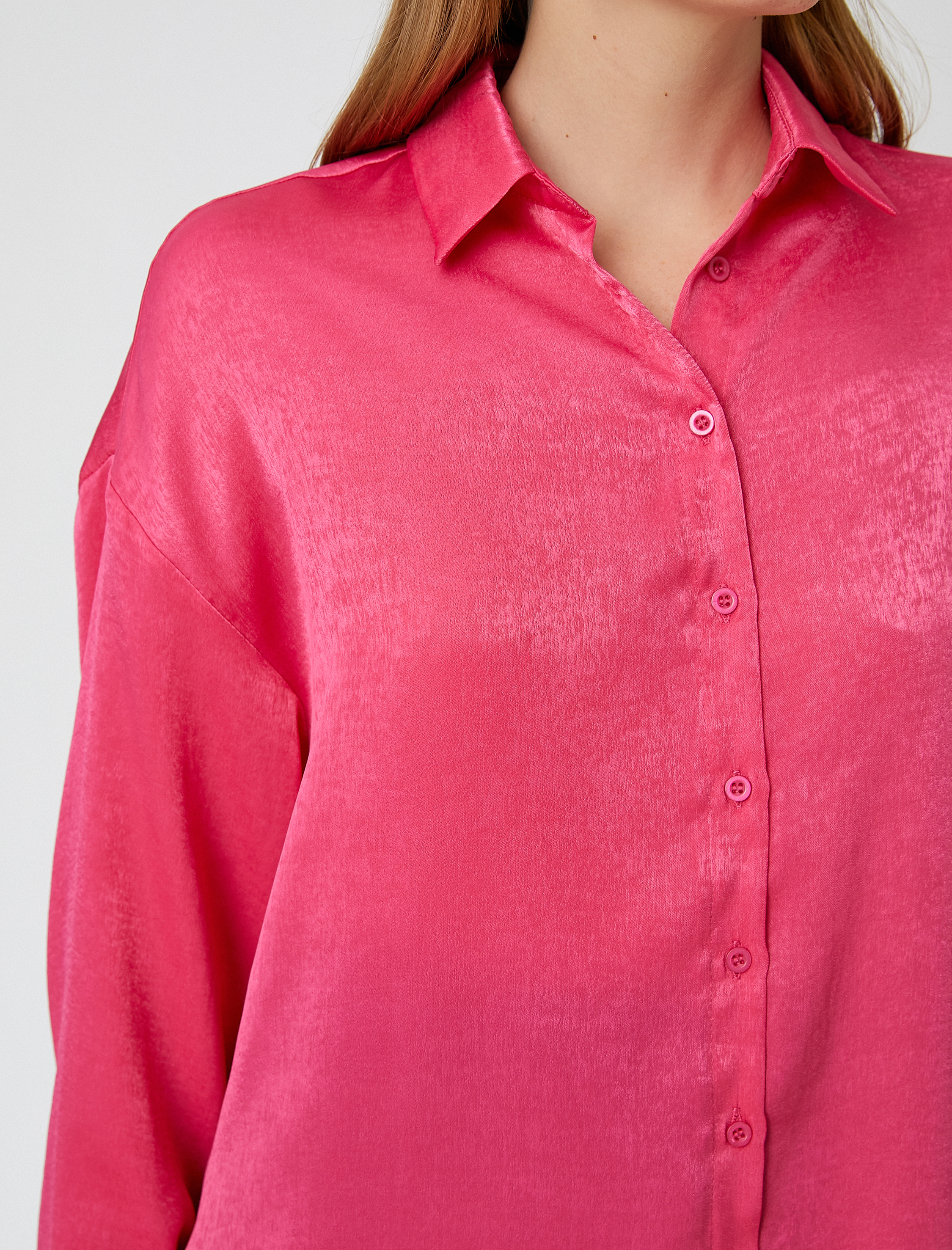   Uzun Kollu Saten Gömlek